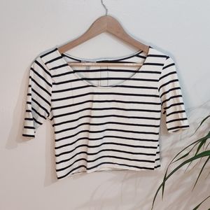 Striped cropped tee